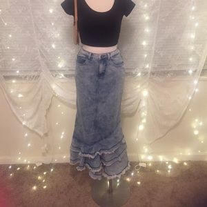 Britney Spears Denim Style Long Skirt